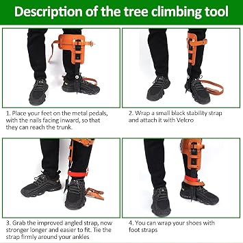 Tree Climbing Spikes,Tree Climbing Gear,Tree Climbing Kit Suitable for Climbing Trees, Picking Fruits,etc