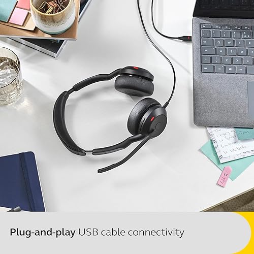 Miniatura 7 de Jabra Evolve2 50 Auriculares estéreo con cable con tecnología AirComfort, micrófonos con cancelación de ruido y cancelación activa de ruido,