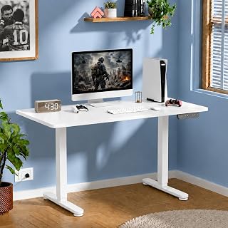 White Mulberry Height Adjustable Table For Office Work | Electric Standing Desk 120x60cm White | Motorized Sit Stand Desk ... Price In India