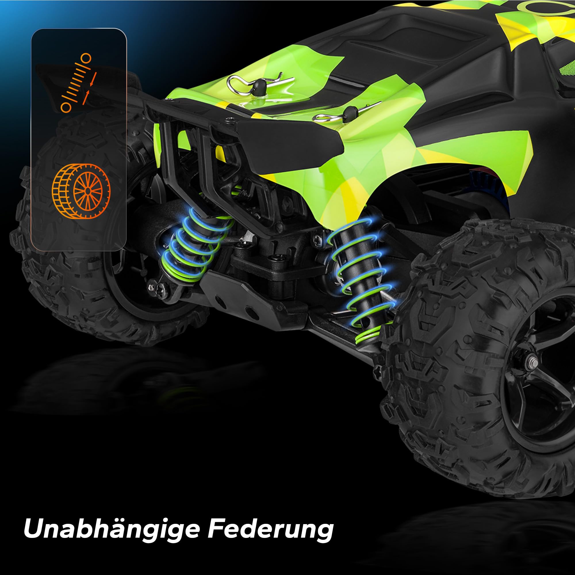 Overmax X-Monster 3.0 RC Monster Truck 1:18 für Jugendliche ab 14 Jahren | 30 km/h 4WD Offroad, 100 m Reichweite, 2× 850 mAh Akku / 40 Min Fahrzeit, unabhängige Federung, robuste Konstruktion