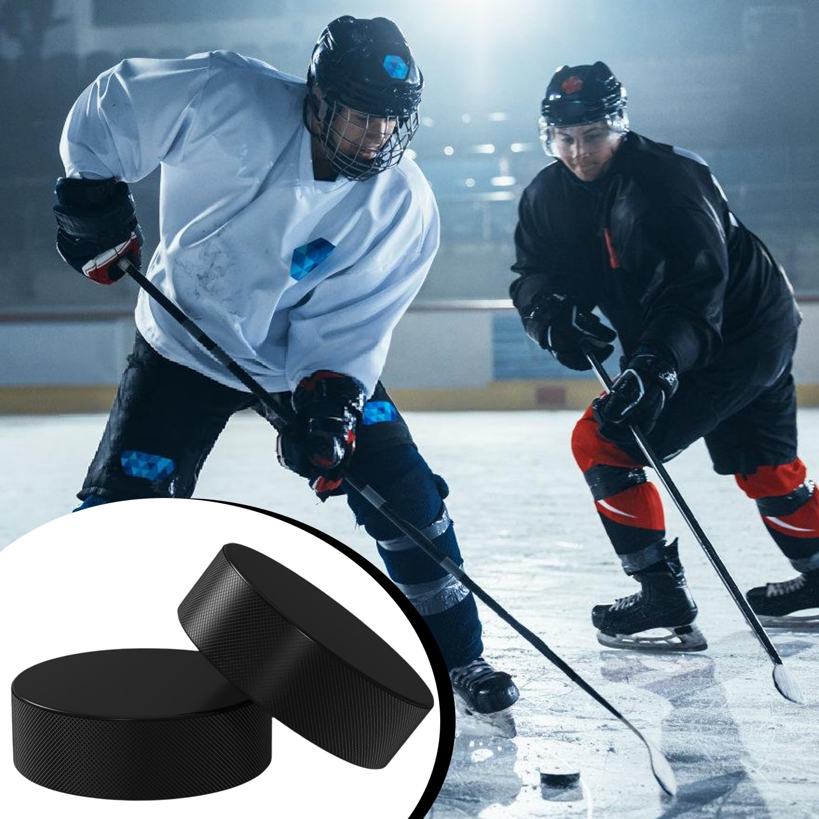 BORDEAG 10 Pièces Palets De Hockey sur Glace, Rondelles De Hockey sur Glace, Palets d'exercice De Hockey, Compétition De Hockey sur Glace pour Entraînement Adulte (7,6 X 2,5 cm)