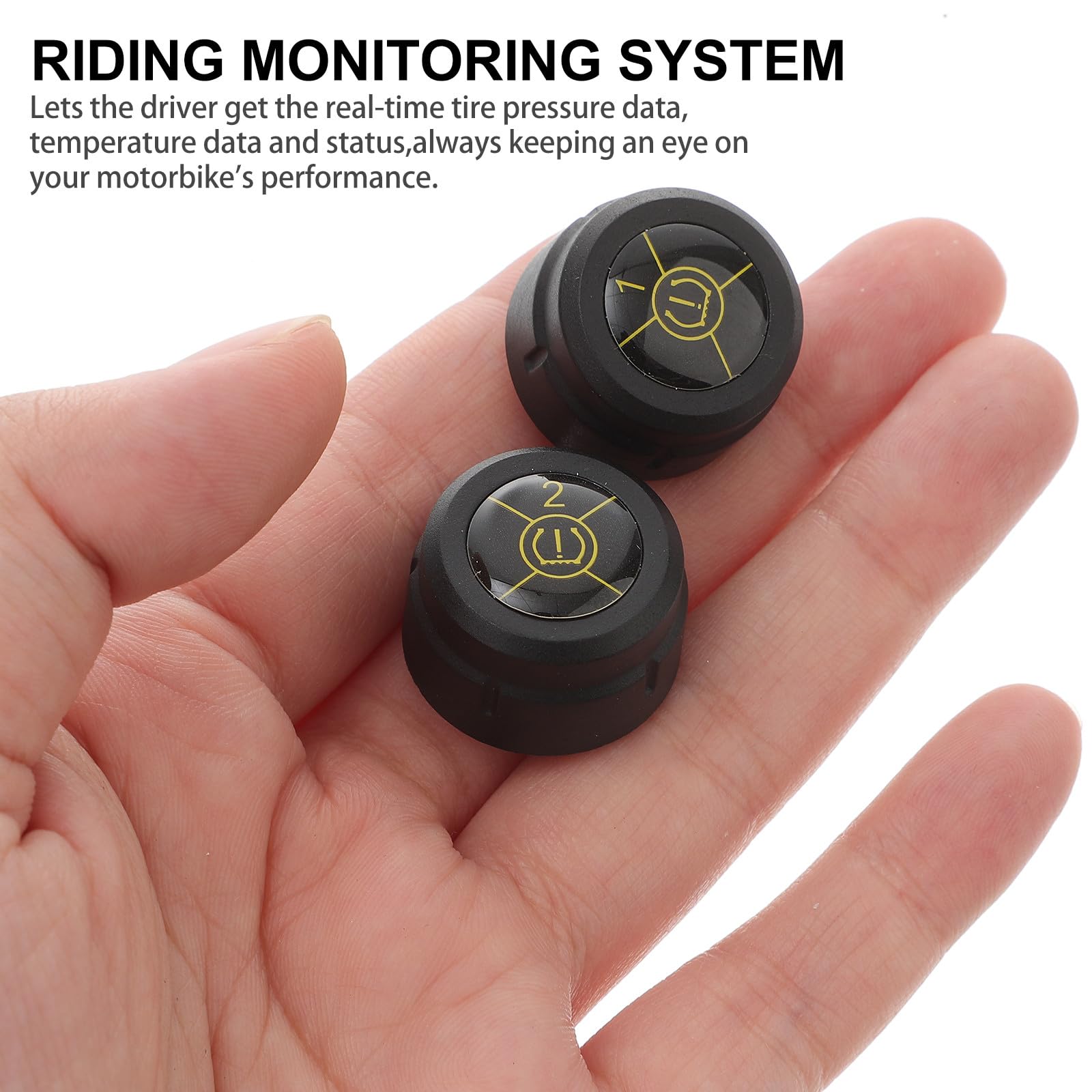 ABOOFAN Monitor Inalámbrico de Presión de Neumáticos Tpms Sensores Externos Alarma Alta y Baja Presión y Material Abs Resistente para Motocicleta