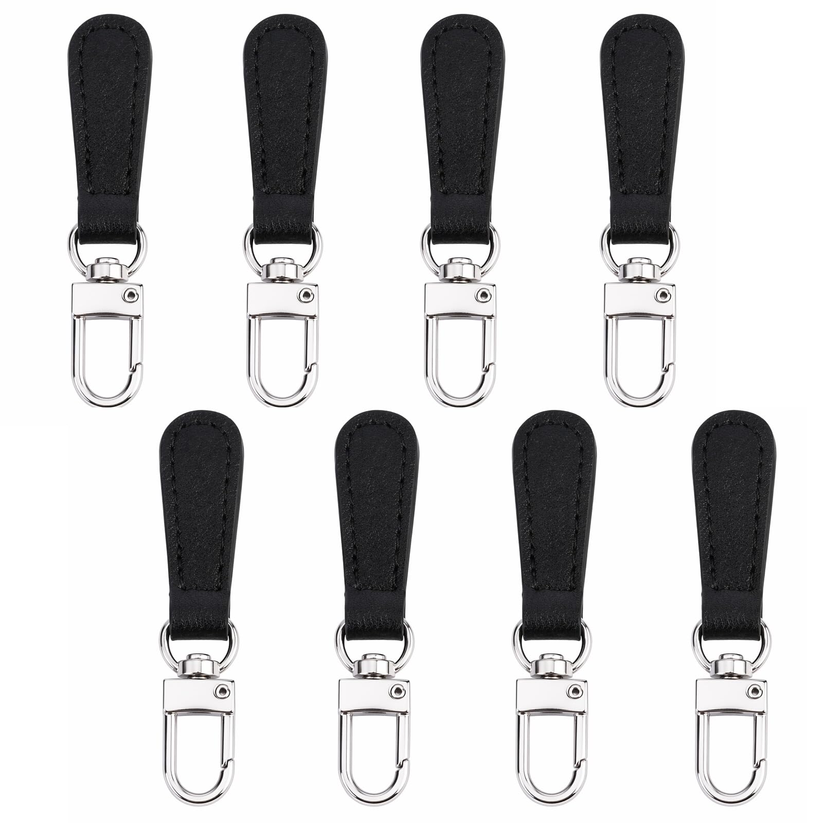 8 PCS Zipper Pulls Replacement, Detachable Leather Zip Repair Kit, Tool-Free Zipper Pull Replacement for Luggage, Backpacks, Jackets, Purses and Suitcases