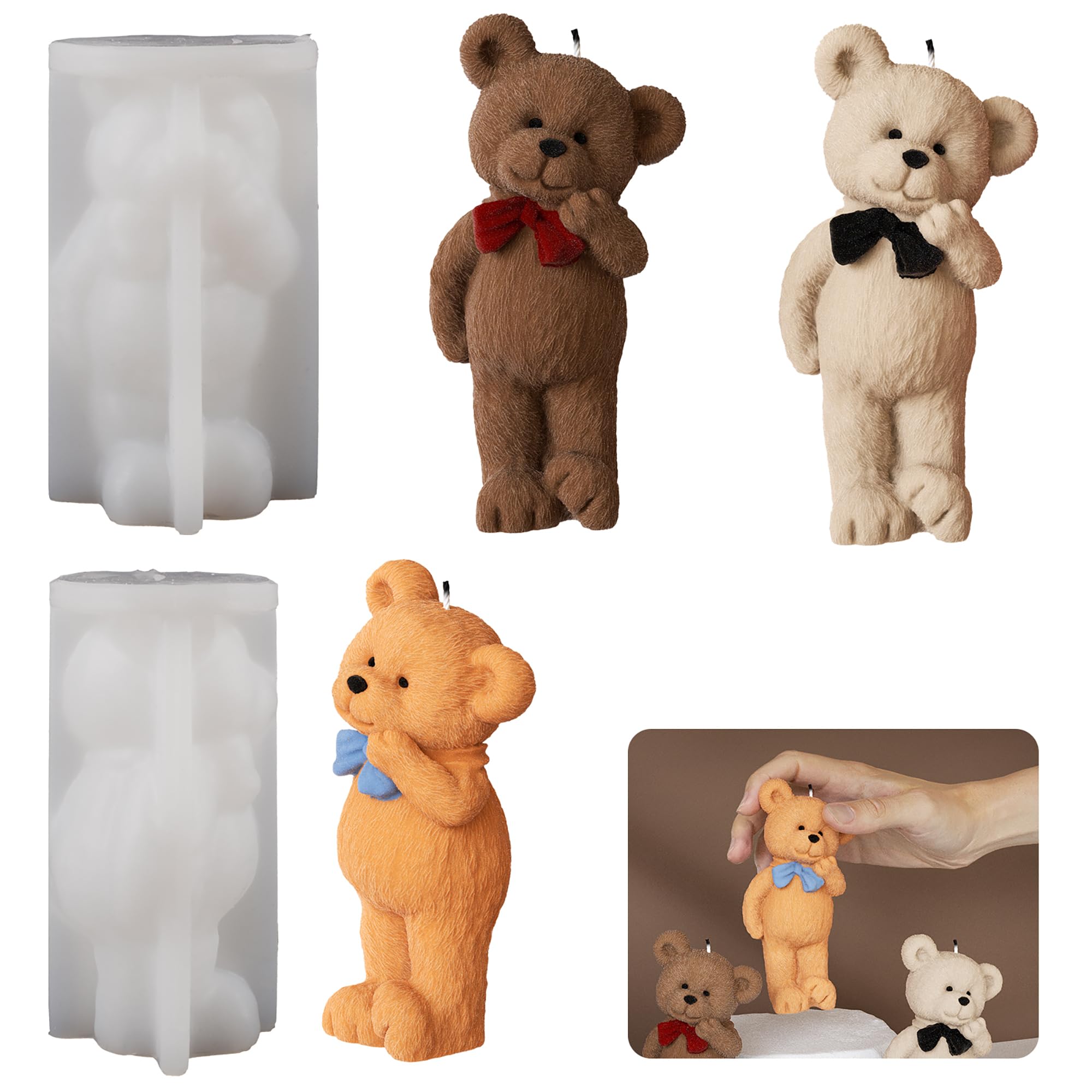Bear Mold - Animal & Candle Making Molds, Silicone Resin Casting Molds for Home Decor