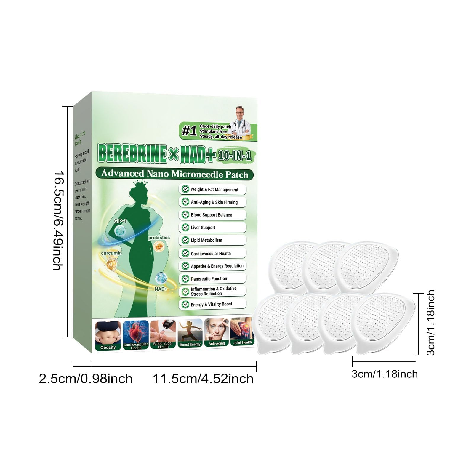 Patchs 10-en-1 Ingrédients Naturels Patchs pour Hommes et Femmes (6boîtes)