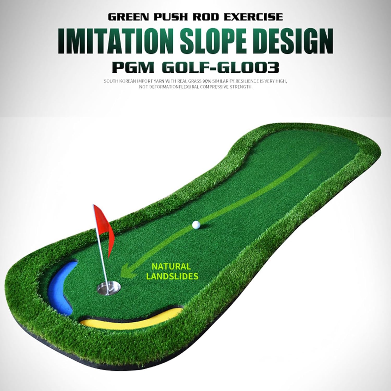 Golf Green Putting Mat,Foldable Golf Putting Training Mat, Slope Design,Practice for Indoor Outdoor