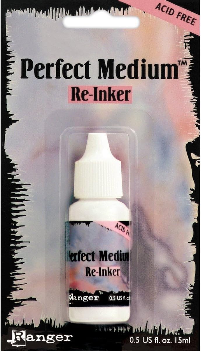 Bundle - 3 Items: Ranger Perfect Pens Set, 2-Pack - Clear, Ranger 16205-NB Perfect Medium Stamp Pad, Clear, 3 by 3-Inch, Ranger PPP-INK-16212 Perfect Medium Reinker, Clear, 1/2-Ounce