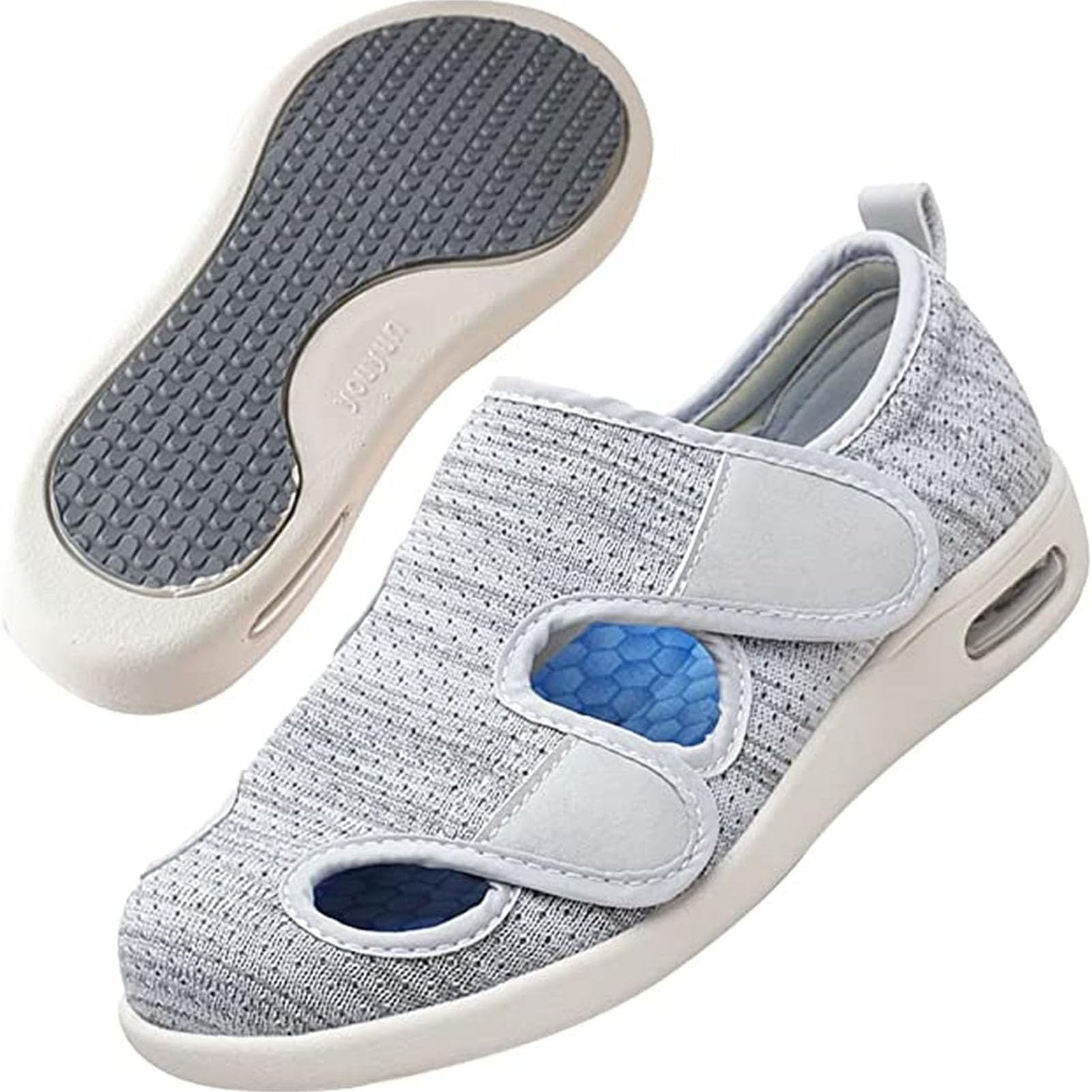 Bardzo szerokie buty do chodzenia z obrzękiem cukrzycowym, lekkie, oddychające, regulowane, spuchnięte kostki, obrzęk stóp, cukrzycowe zapalenie stawów, obrzęk obuwia