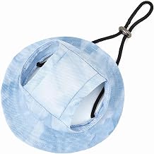 Dog Sun Hat Cute Pet Hat Trucker Hat with Ear Holes for Sun Protection Adjustable Tie-dye Printing Cotton Fishermans Hat for for Small Medium Dogs Cats