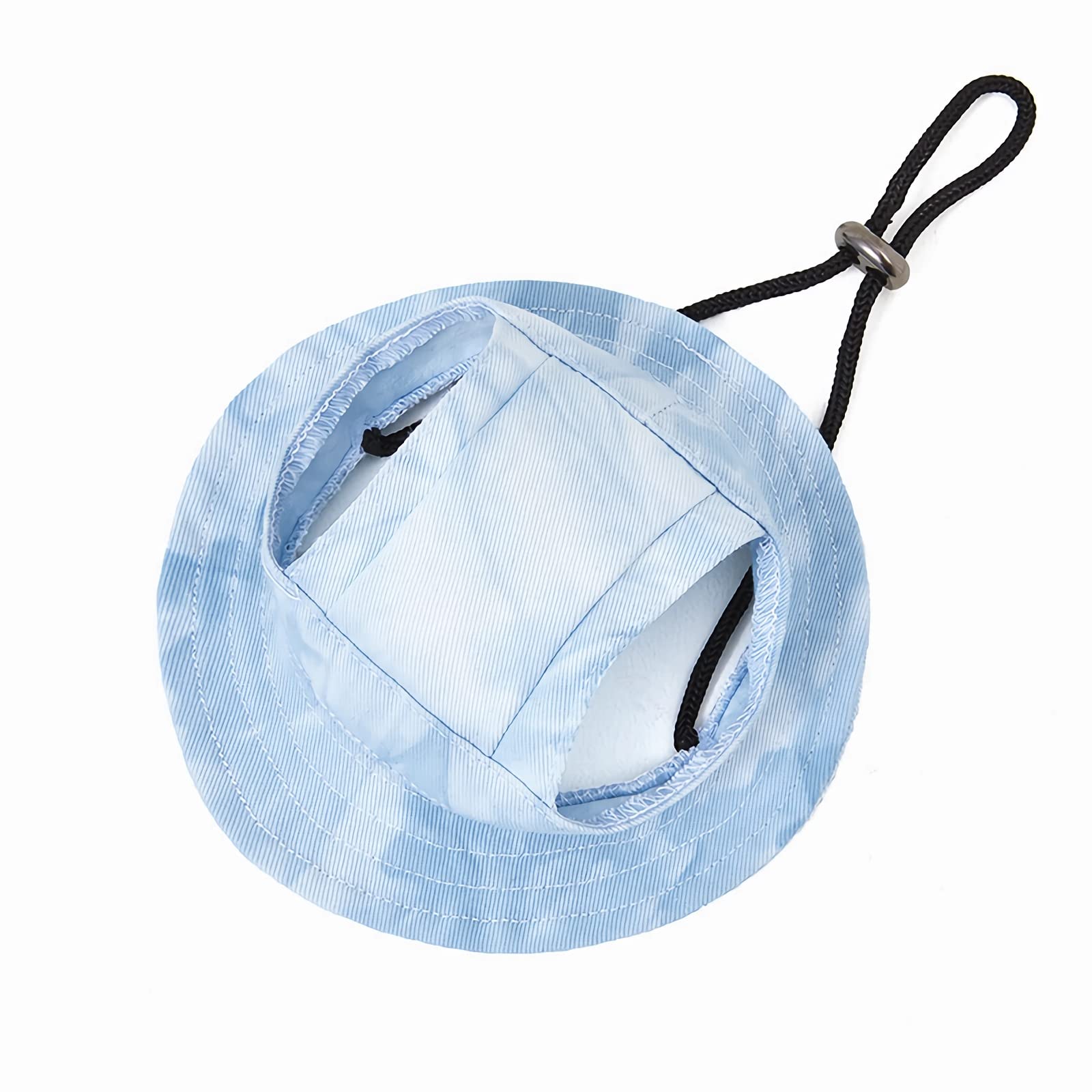 Maigllra Dog Sun Hat Cute Pet Hat Trucker Hat with Ear Holes for Sun Protection Adjustable Tie-dye Printing Cotton Fisherman's Hat for for Small Medium Dogs Cats