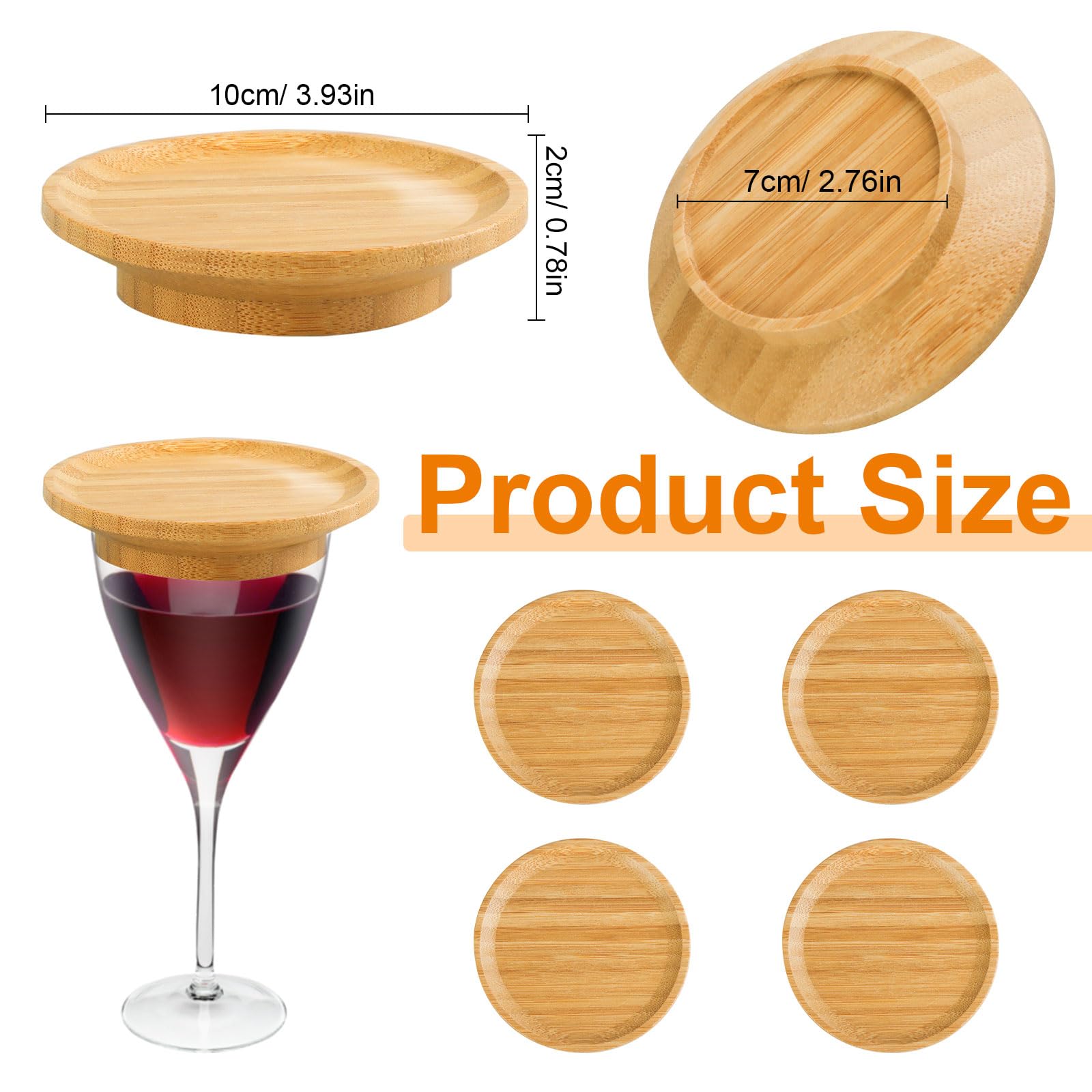 12-Piece Bamboo Wine Glass Charcuterie Toppers – Snack Board & Bug Cover In One