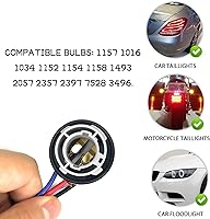 Vista 6 de 2 bombillas 1157 Socket 2357 luz de freno señal de giro soporte de luz trasera luz trasera arnés de cableado, bombilla LED enchufe base enchufe