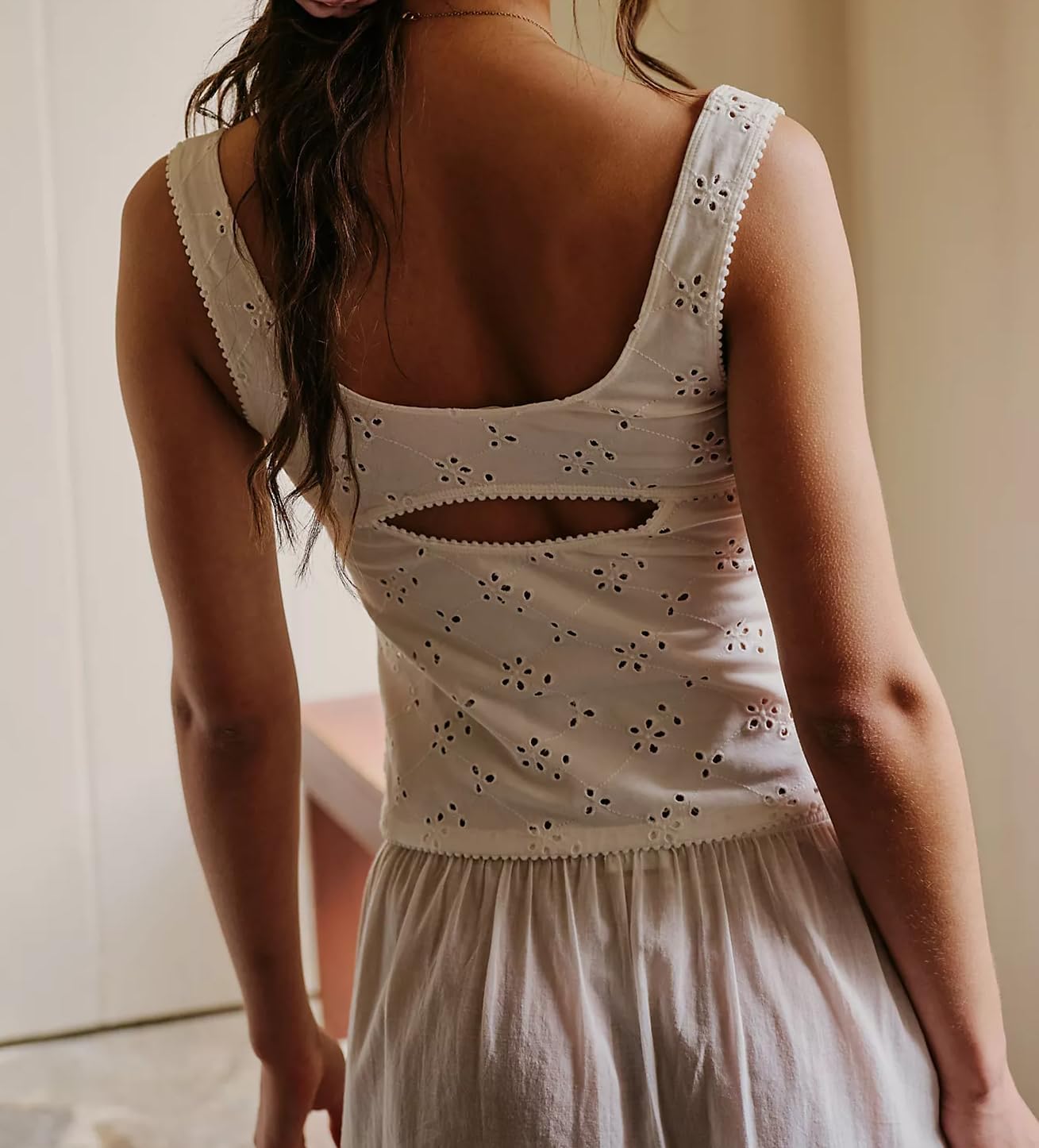 Women Y2k Eyelet Tank Top Sleeveless Slim Fit Bustier Cami Top Summer Strappy Backless Going Out Crop Tops - Image 6