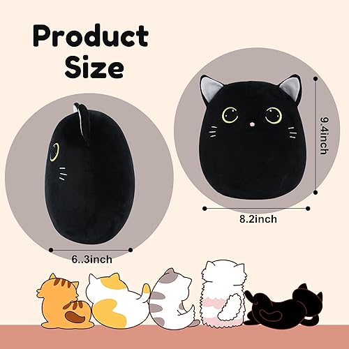 Miniatura 2 de Lindos animales de peluche de gato, almohada suave para decoración de habitación, juguetes para abrazar, regalos de cumpleaños para niñas y niños,