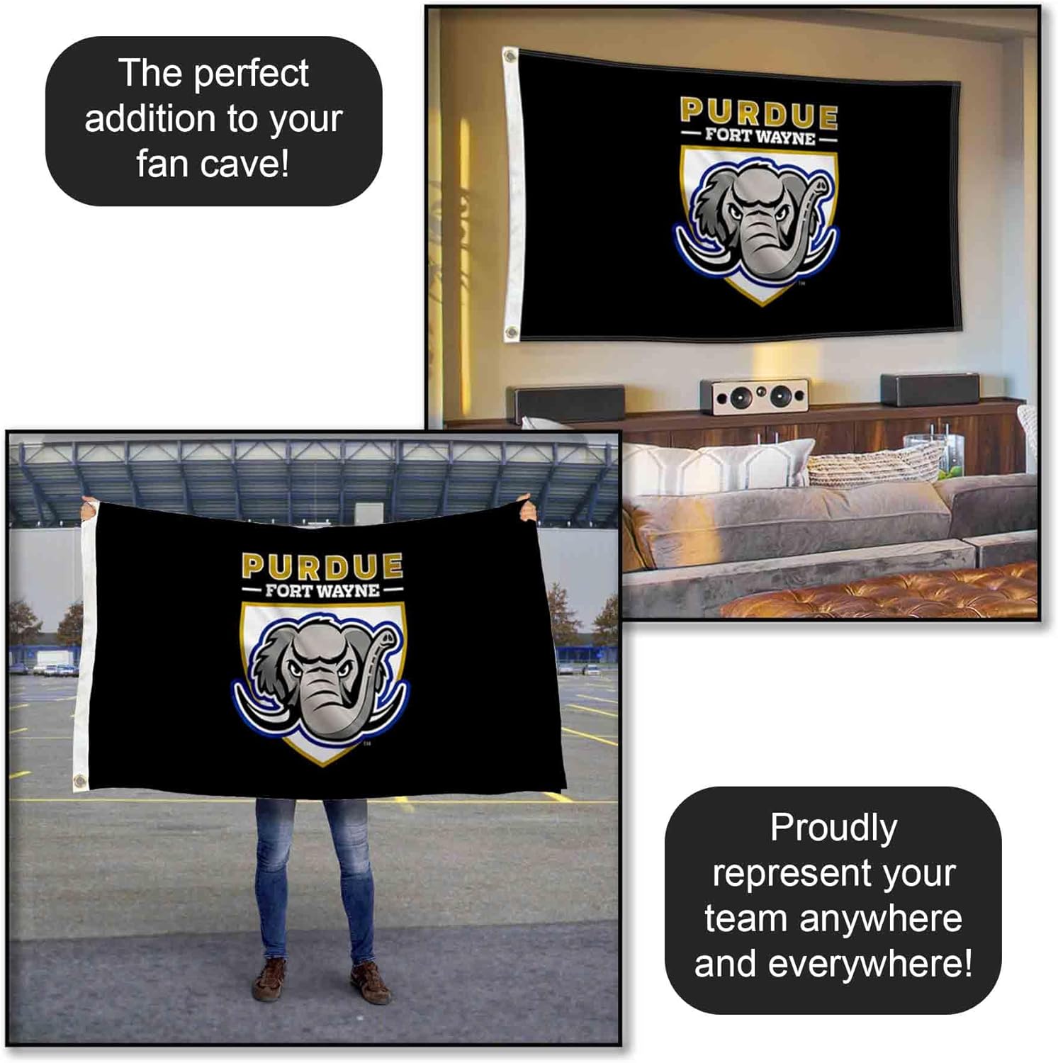 Indiana Purdue Mastodons New Logo Flag