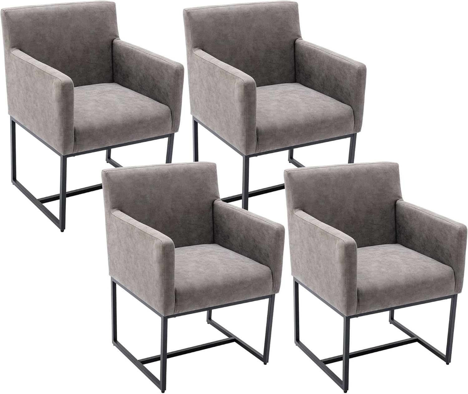 VESCASA Faux Leather Upholstered Dining Chairs with Arms