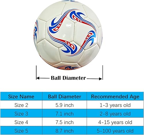 Miniatura 3 de ABAJI Balón de fútbol tamaño 3 4 5 bolas de entrenamiento de práctica regalo de cuero más grueso anti explosión interior exterior viene con aguja de