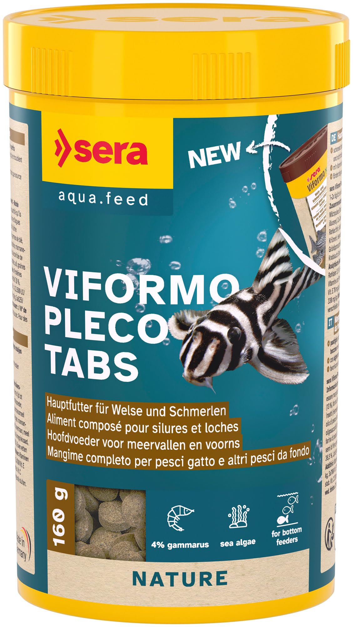 sera Viformo Nature Catfish Food 5.6 oz (250 ml) | Rich in gammarus & Seaweed Vitamins | Ideal for Bottom Feeders | No Artificial additives | Maintains Clear Water | 4% Protein-Rich gammarus