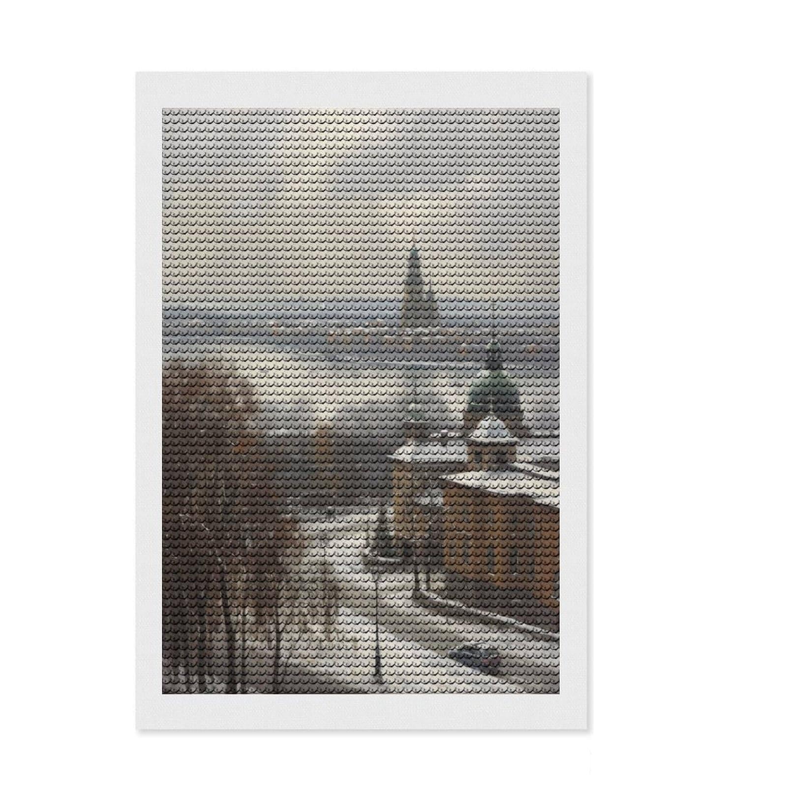 Junmoney Stockholm Sweden Full Drill Diamond Painting Kit 8"x12", for Adults, Mindful Craft Activity, Bedroom Decor, Festive Craft Gift