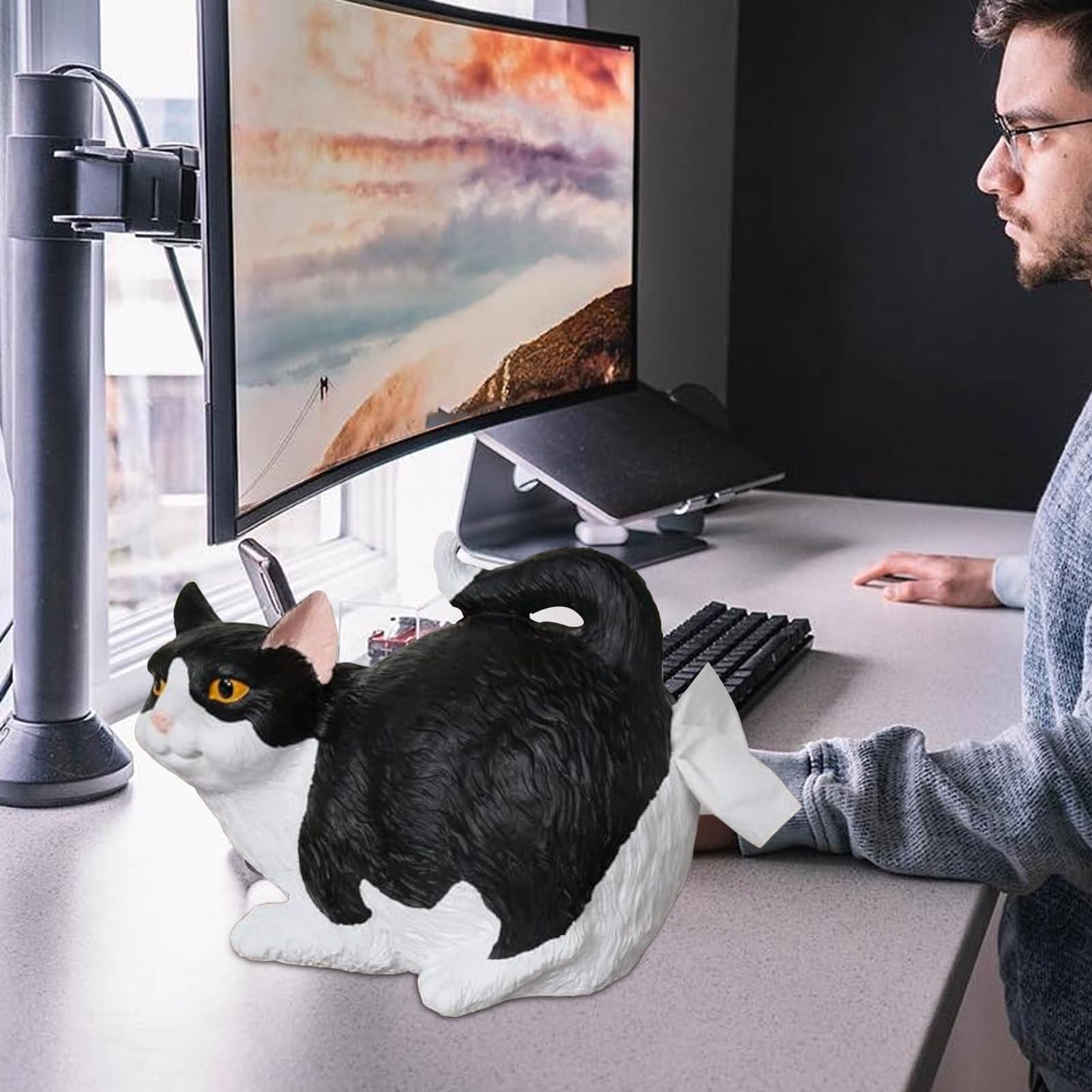 お尻デザイン ティッシュボックス Amazon｜猫ティッシュホルダー | 猫のお尻ティッシュボックス | 猫