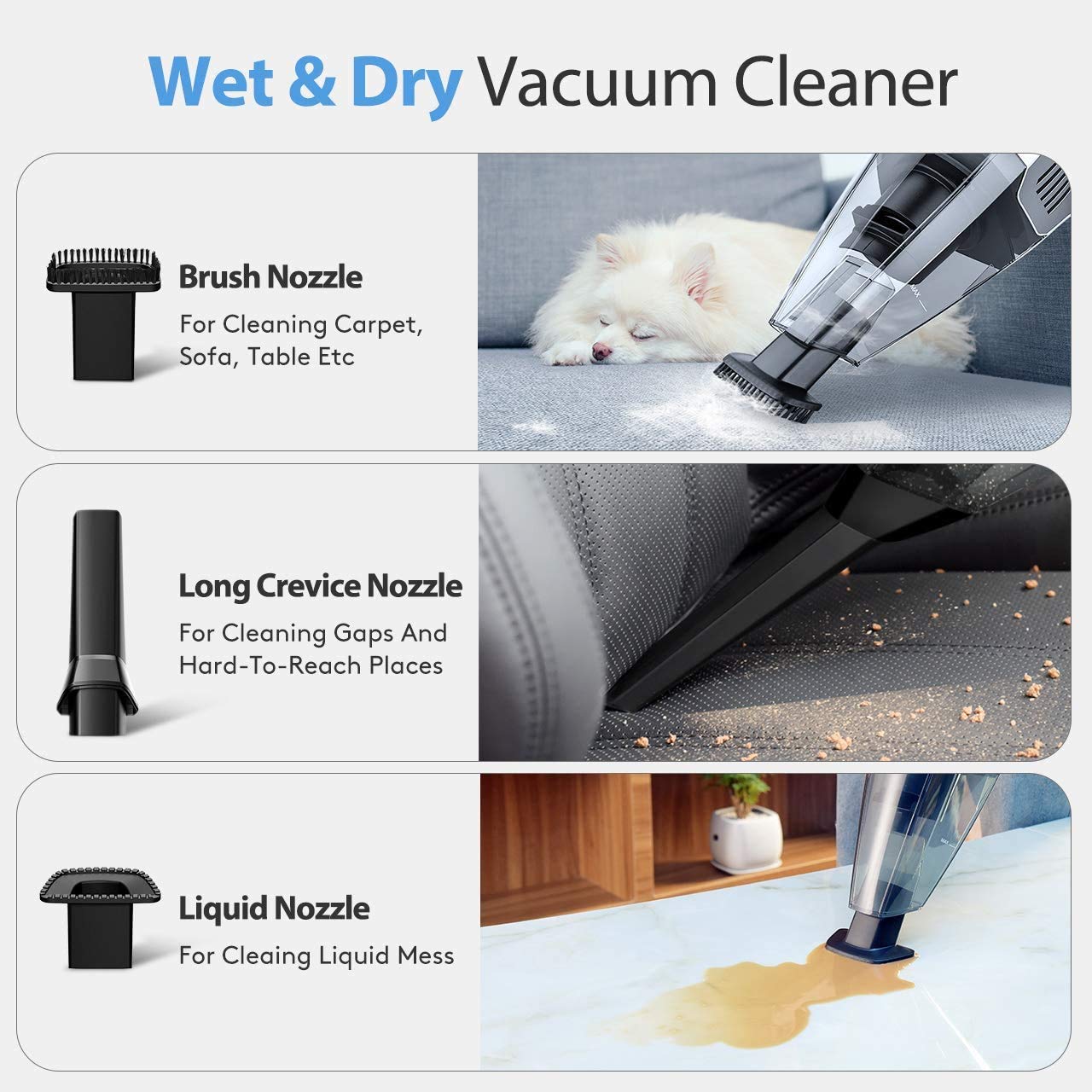 Buy Holife Handheld Vacuum Cordless, 8500Pa 14.8V Powerful Suction