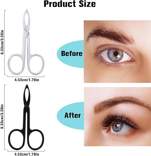 Miniatura 3 de 2 pinzas con mango de tijera, punta recta, pinzas para cejas, tijeras en forma de pinzas para depilación facial para el cuidado de las cejas