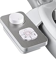 SAMODRA Non-Electric Bidet Attachment with Dual Retractable Self-Cleaning Nozzles, Adjustable Pressure - Brushed Nickel