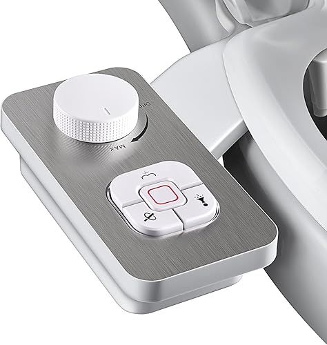 Miniatura 9 de SAMODRA Accesorio de bidé, accesorio para asiento de inodoro de agua fría no eléctrico con controles de presión, boquillas dobles retráctiles Blanco