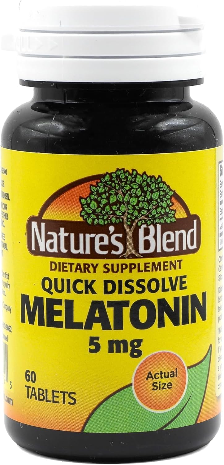 Nature's Blend Melatonin 5 mg - 60 Tablets, Pack of 3