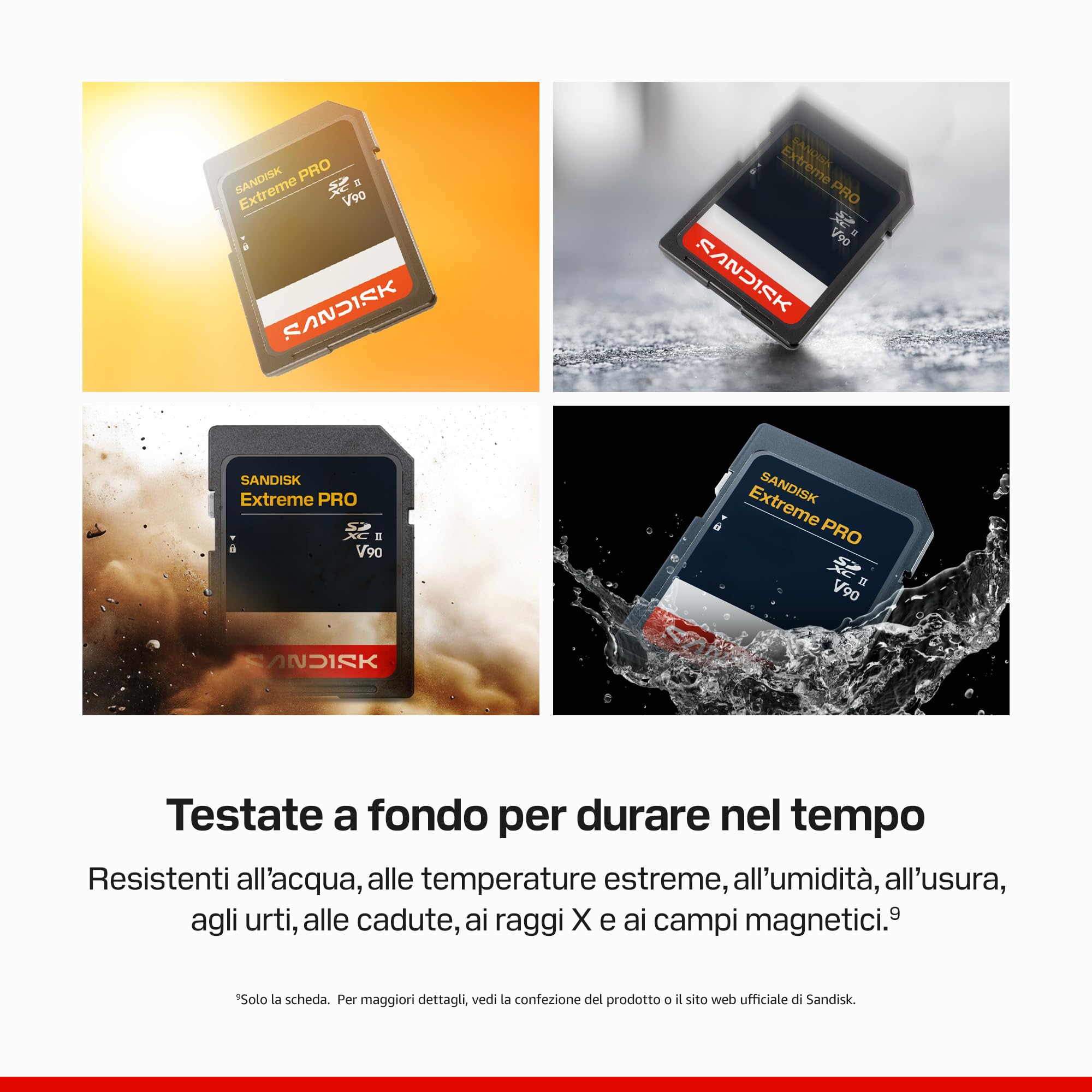 SANDISK Extreme PRO SD UHS-II V90 Scheda 256 GB (velocità di lettura fino a 310 MB/s, velocità di scrittura fino a 304 MB/s, compatibile con fotocamere reflex e mirrorless)