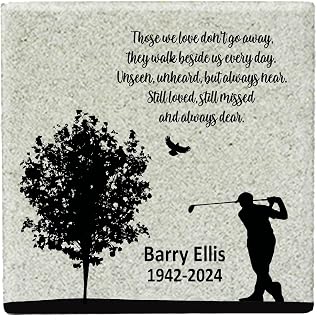 Golfer Memorial Stone - Real Stone Personalized by Florida-Funshine