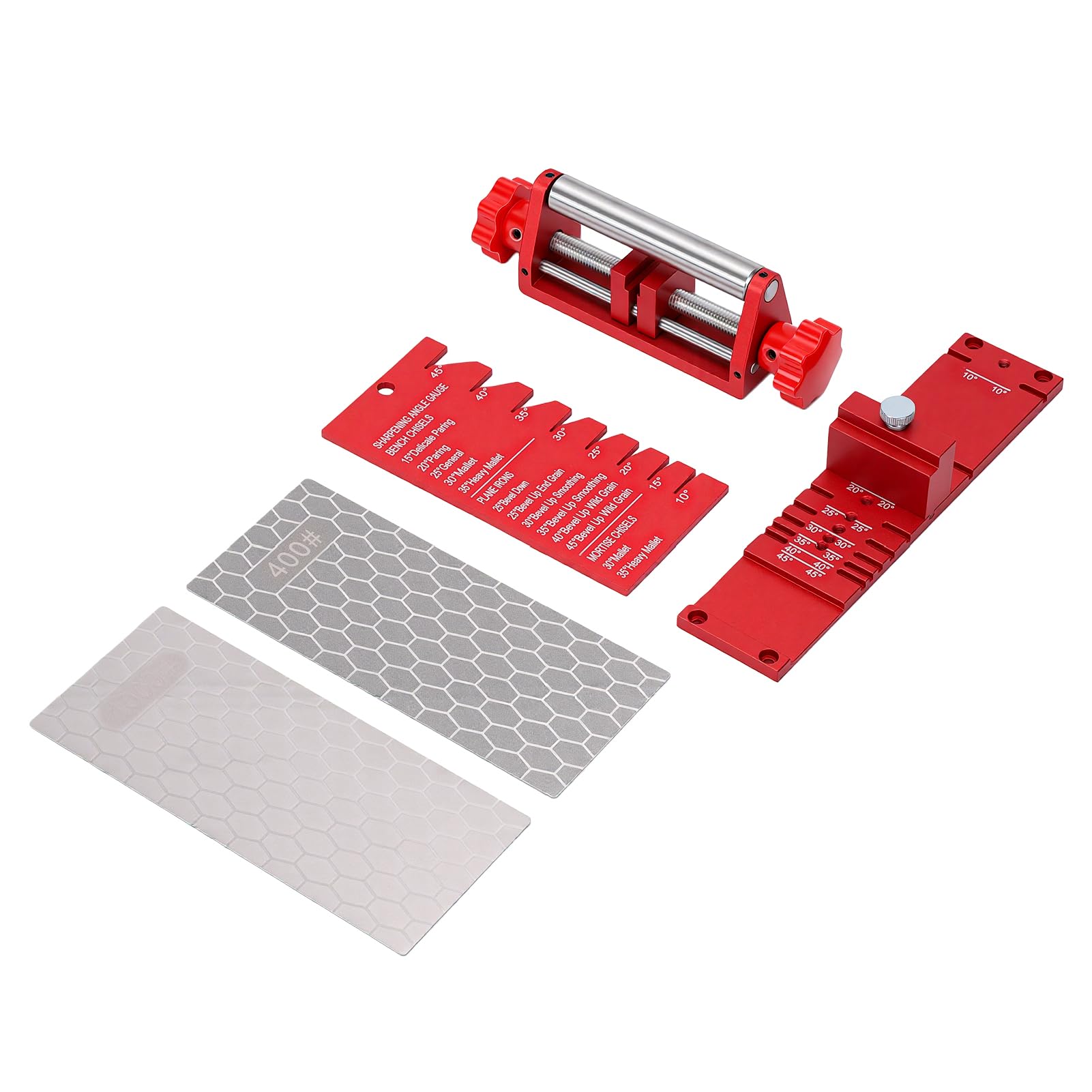 Hancaner Guida per Affilare lo Scalpello, Larghezza 2,54-71,12 Mm, Angolare, Doppio Lato, Pietra per Affilare, Calibro Angolare la Lavorazione (Affilatrice smerigliatrice con pietra)