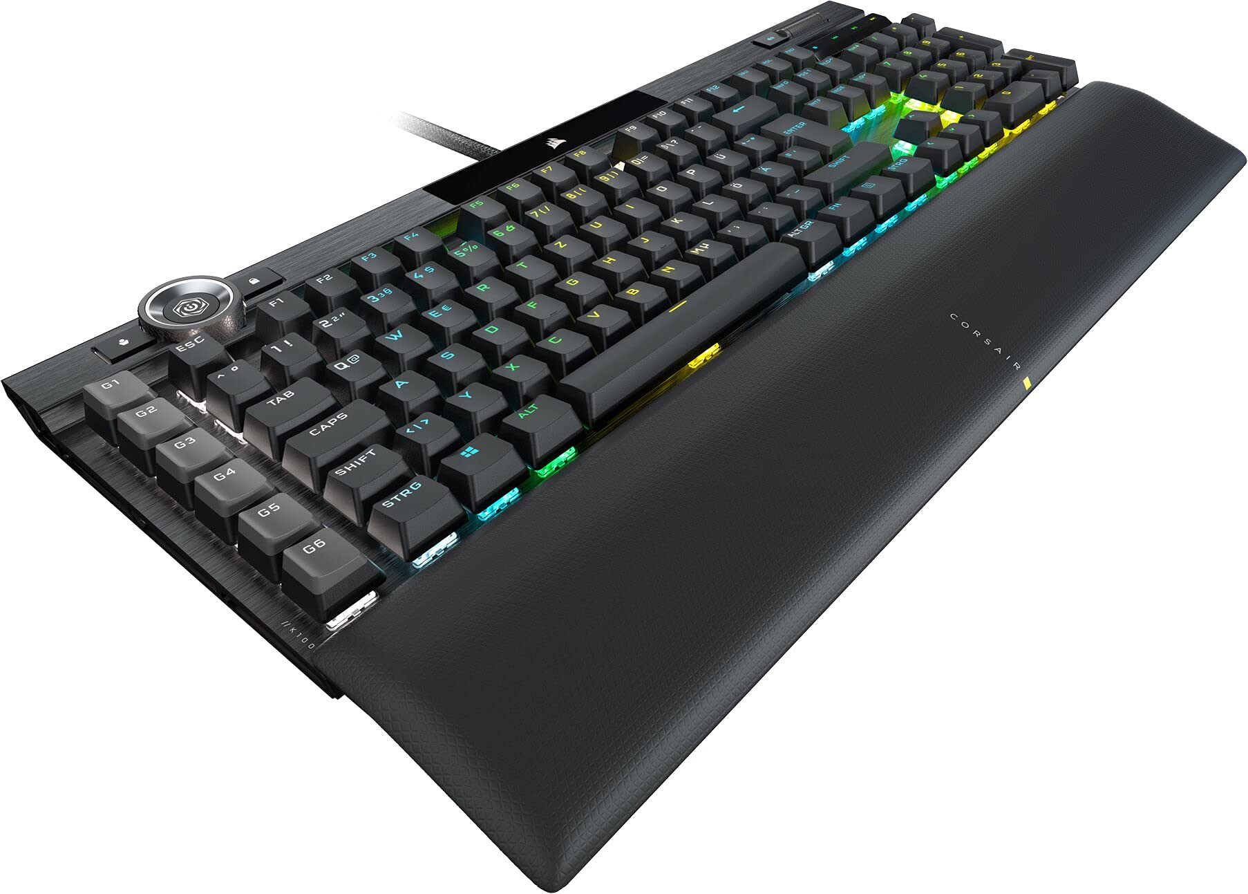 CORSAIR K100 RGB Optisch-Mechanische Gaming-Tastatur OPX Linear PBT Double-Shot QWERTZ DE Schwarz