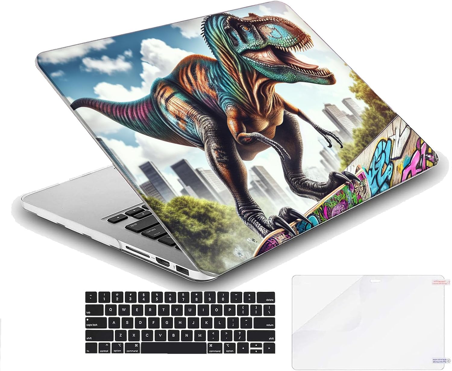 Compatible with MacBook Neo 13-inch, Hard Shell Case with Keyboard Cover and Screen Protector (A3404 A18 Pro chip, 2026 Release) - Dinosaurs MC22929