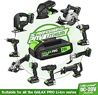 Vista 9 de GALAX PRO Impact Driver - Controlador inalámbrico hexagonal de iones de litio de 20 V de 1/4 pulgadas con luz de trabajo LED, 6 puntas