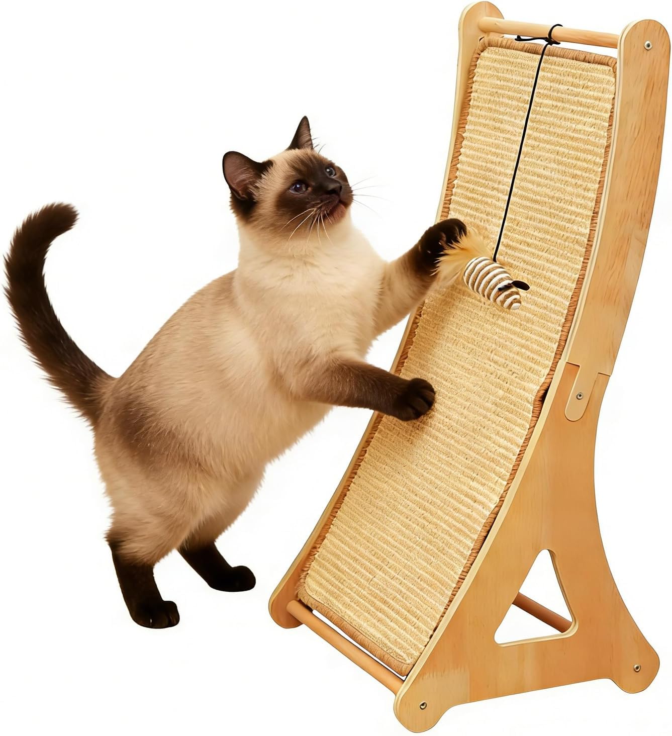 Cat Scratching Pads,Furniture Protector Interactive Pet Toy | Scratch-Resistant Ramp with Toy Ball | for Indoor Home Living Room Pets Kittens Rabbits Puppy Corner Floor