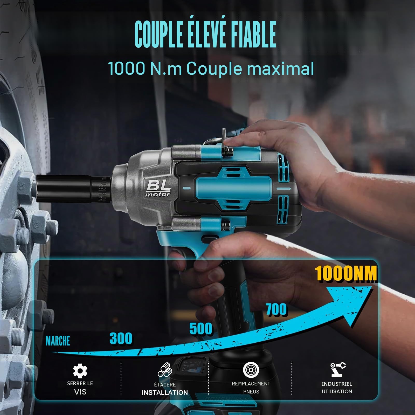 Clé à Chocs Sans Fil Brushless Compatible avec Makita 18 V (sans batterie)