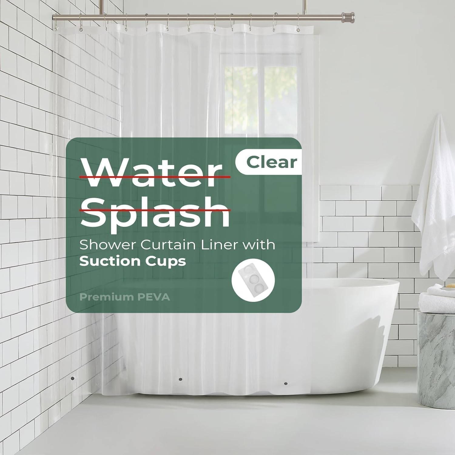HARBOREST Clear Wide Stall Shower Curtain Liner with Side Suction Cups, 54 x 72 Premium PEVA Lightweight Plastic Shower Liner with 3 Magnets, Waterproof Bathroom Curtain 1. Clear 54"W x 72"L (Pack of 1)