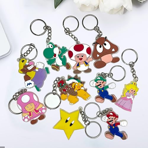 Miniatura 4 de Llavero de dibujos animados, lindo llavero de silicona para adultos (juego de 10 piezas)