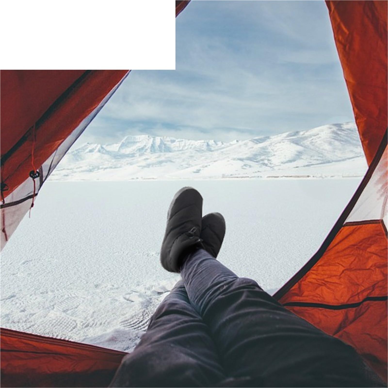 Entendaunen-High-Top-Camp-Schuhe, Winter-warme Daunen-Campingschuhe, wasserdichte und Winddichte rutschfeste Daunenschuhe for den Außenbereich Für Winter