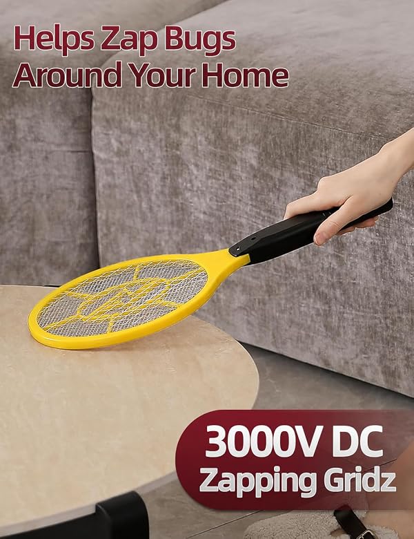 Electric Fly Swatter 2 Pack, Lightweight Battery Powered Bug Zapper Racket by ijiqaeee - Used condition - Image 3