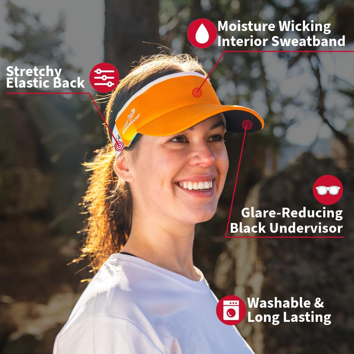 Headsweats Womens Lightweight Performance Running Sun Visor - Image 5