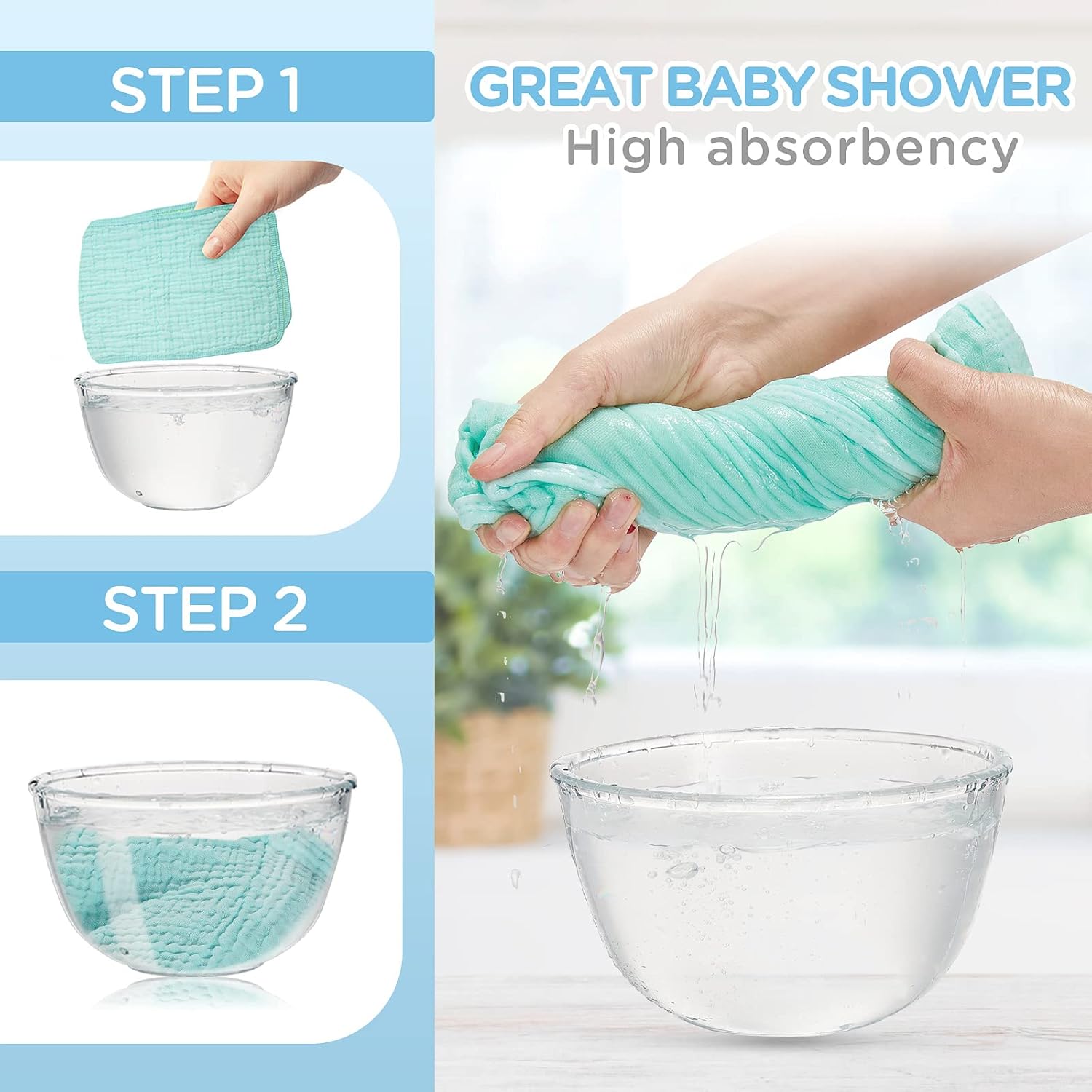 10 Pieces 20 x 10 Inch Muslin Burp Cloths Baby Muslin Washcloths Burping Cloth Diapers Bibs for Newborn Absorbent Baby Wipes for Boys Girls Baby Registry As Shower : Baby