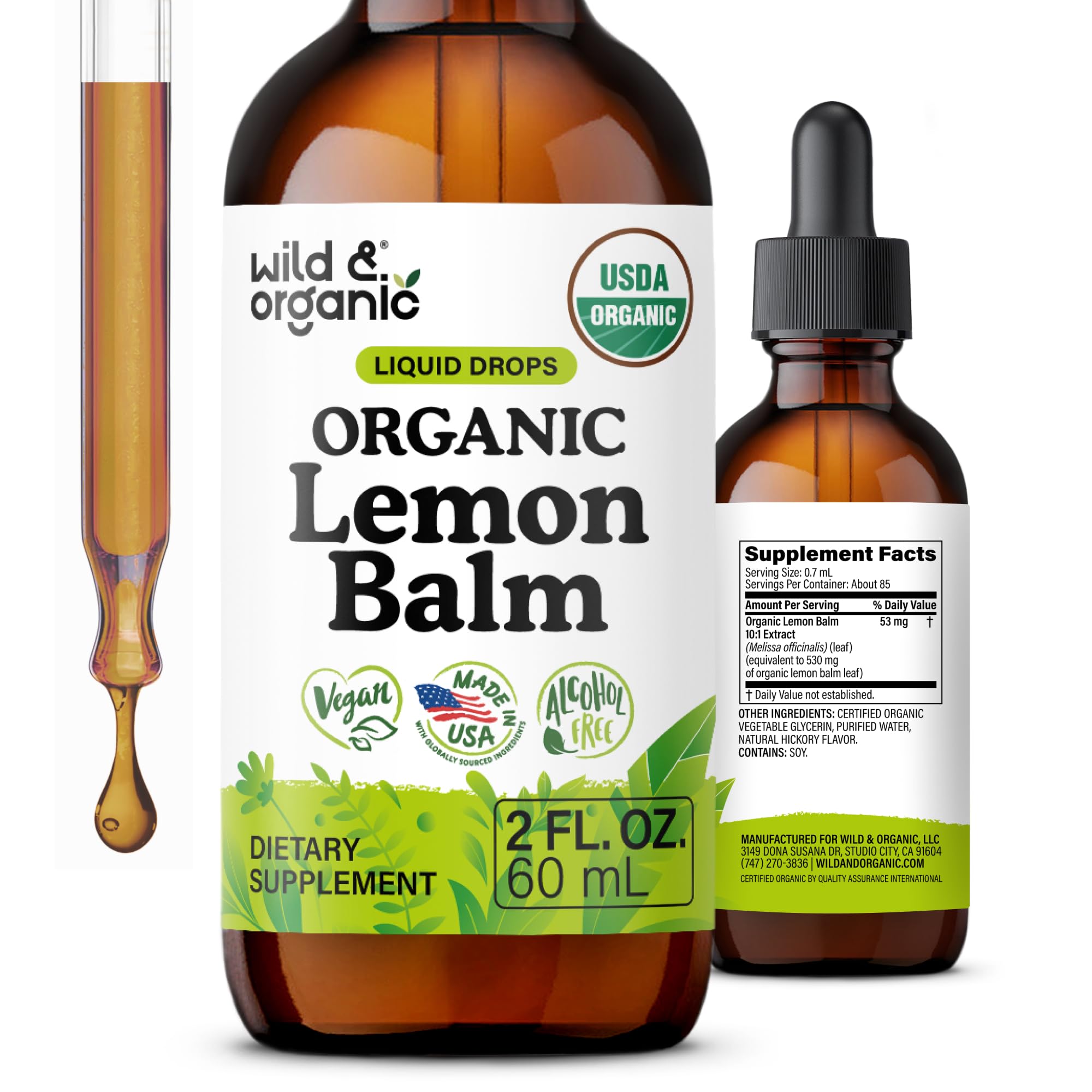 USDA Organic Lemon Balm Tincture for Good Mood - Melissa Drops - 4 oz — Amazon image 11
