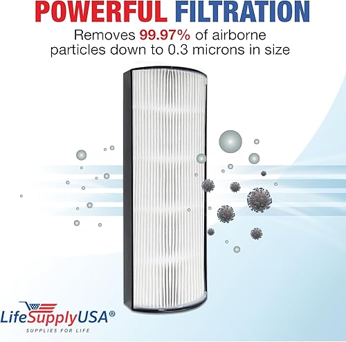 Miniatura 3 de LifeSupplyUSA Filtro de repuesto HEPA verdadero compatible con purificador de aire Hunter 30610, 30611, 40882, 40884, 408841