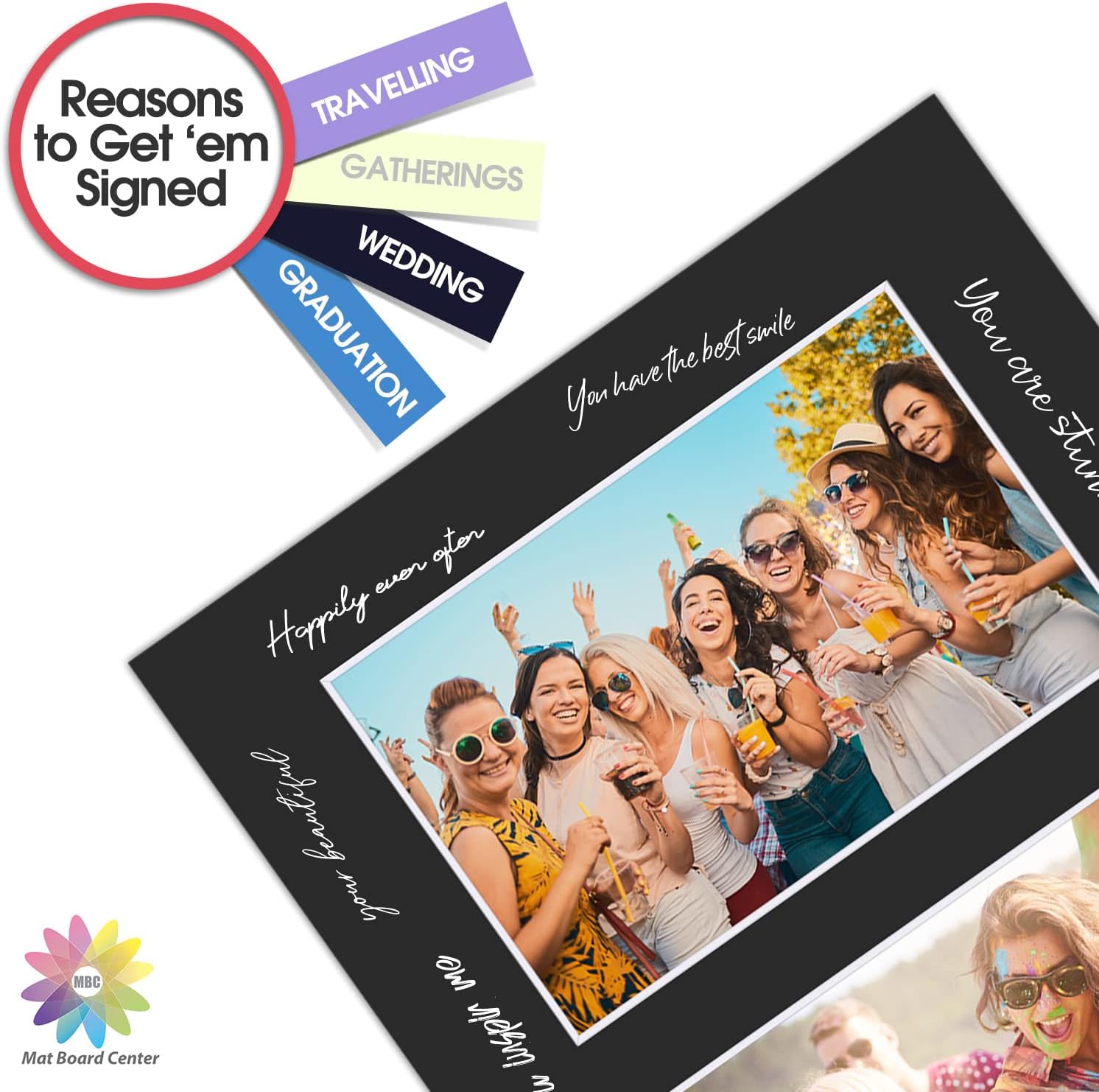 Mat Board Center, Pack of 5, Photo Picture Mats - Acid Free, 4-ply Thickness, White Core - for Pictures, Photos, Framing (8x10 for 2-4x6 White) - Image 6