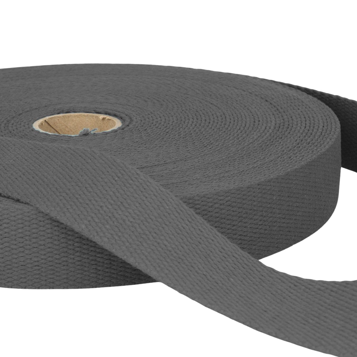 5 Metres Dark Grey Heavy Duty Cotton Webbing, 25mm Wide Strong Thick Firm Strap, Machine Washable 30°C, Perfect for Bag Handles, Tote Straps, Belts, Pet Leads, Repairs & Crafts by Giddy Square