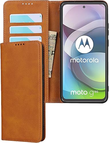 Zouzt Funda tipo cartera de piel sintética de alta calidad compatible con Motorala Moto G 5G 2021, con cierre magnético, ranuras para tarjetas