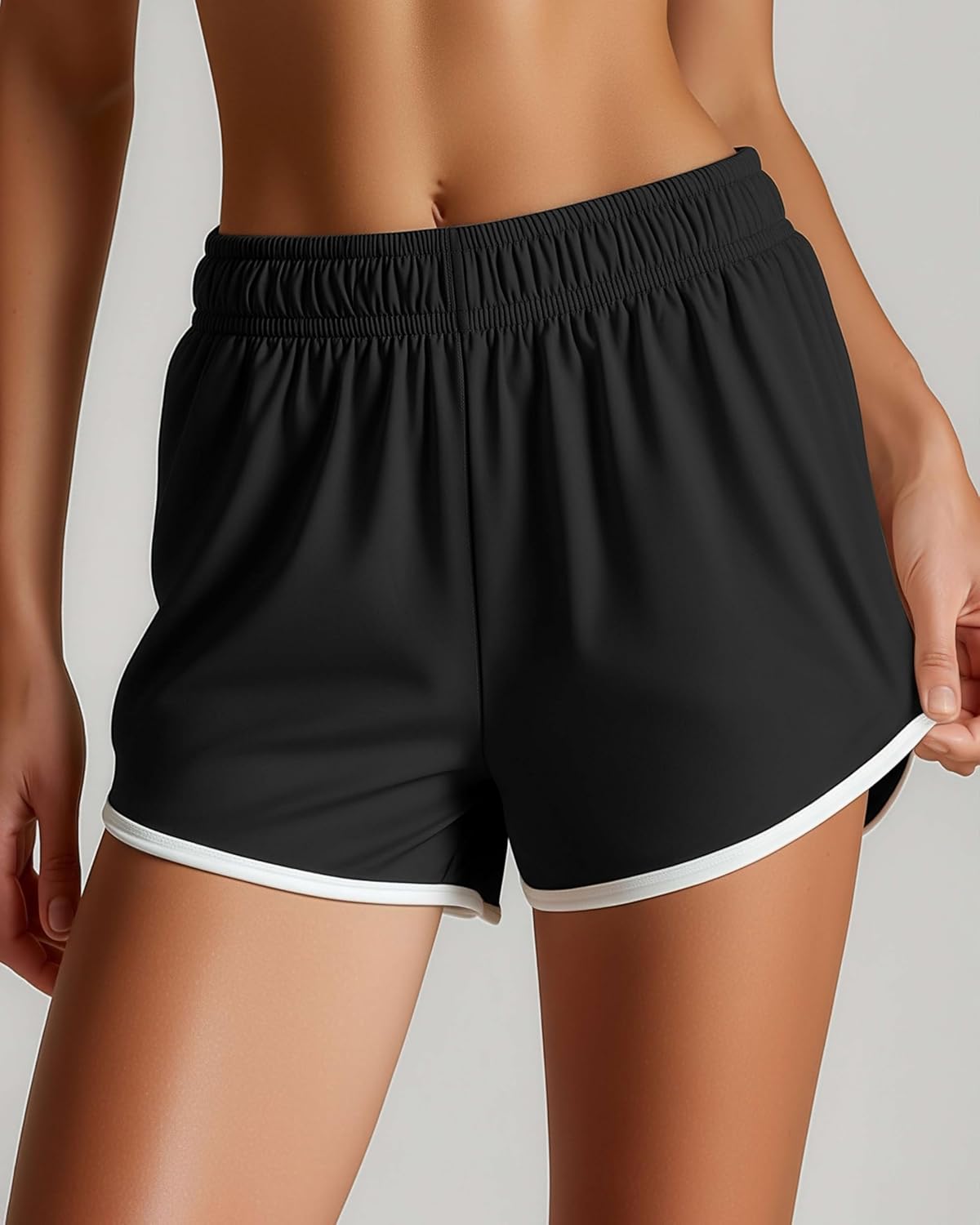 Real Essentials 5 Pack: Women’s Dry-Fit Dolphin Shorts – Athletic Running Workout Gym Lounge Active Casual (Plus Available) - Image 2