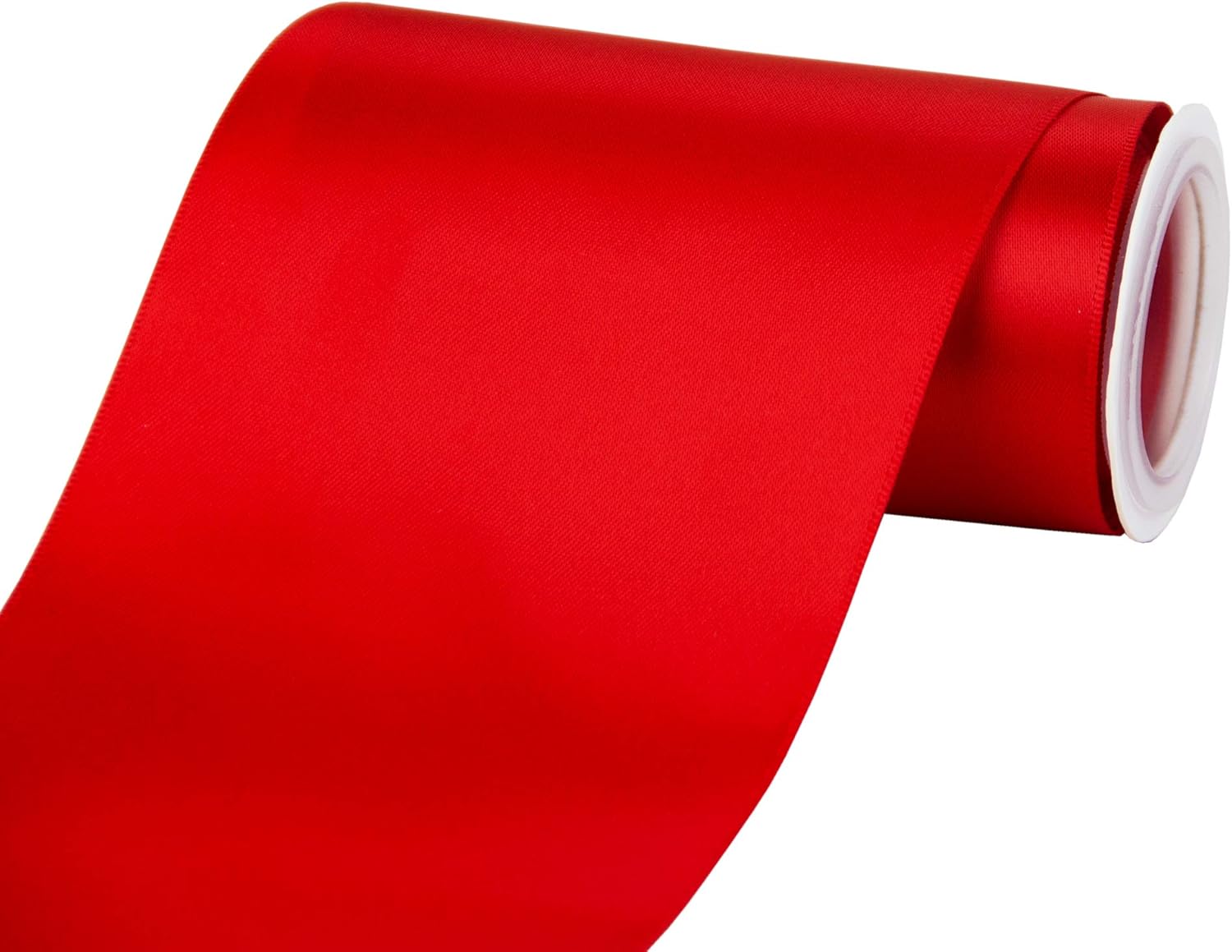 VATIN Double Face Red Satin Ribbon 4 Continuous 5 Yards,Red Polyester Fabric Ribbon use for Bows Bouquet, Gift Wrapping, Floral Arrangement Wedding Decoration